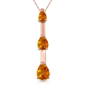 14K Solid Rose Gold Citrine Certified Series Limited Edition Necklace