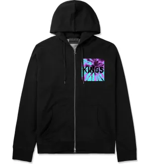 Kings Blue Tie Dye Box Logo Zip Up Hoodie