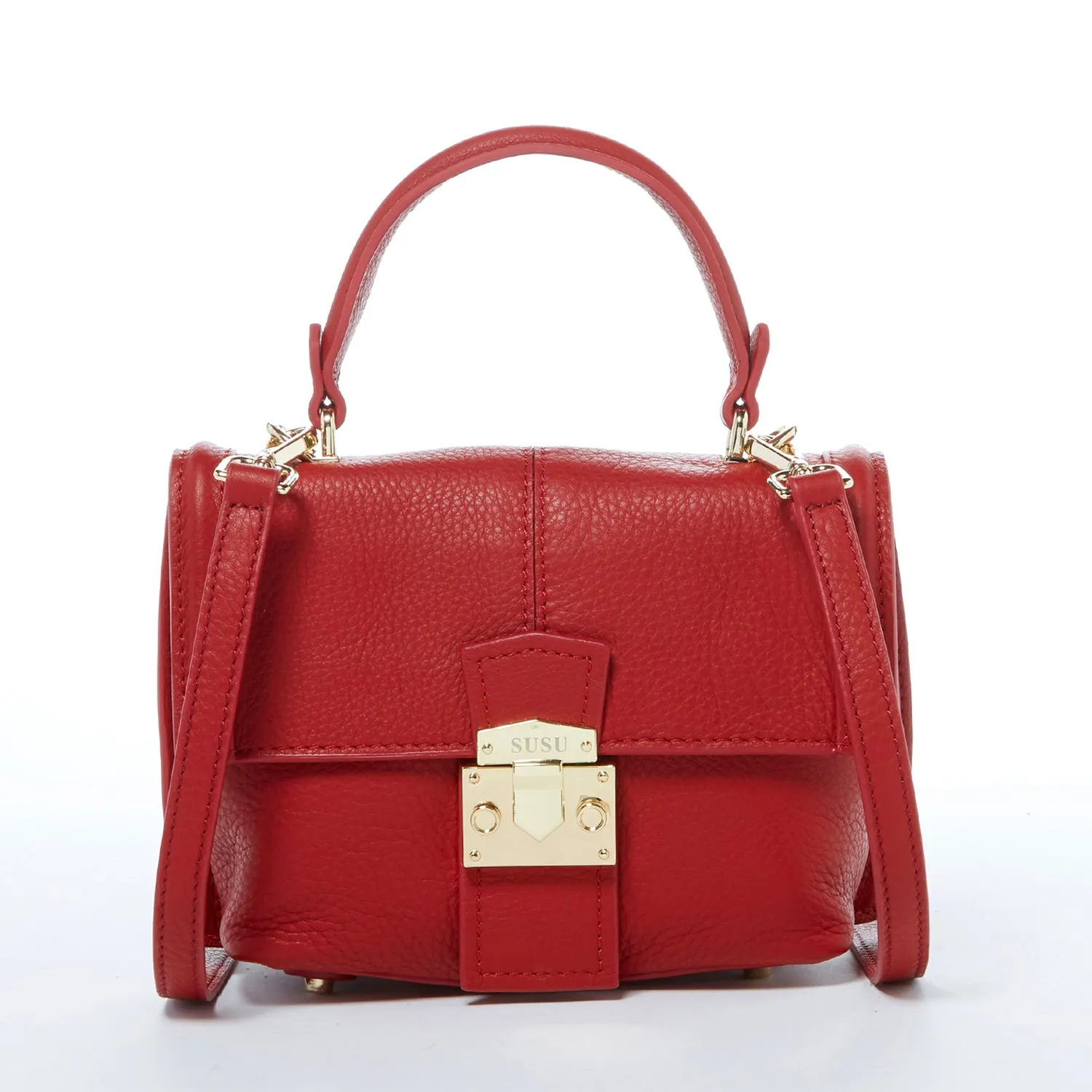 Linda Red Leather Backpack Purse