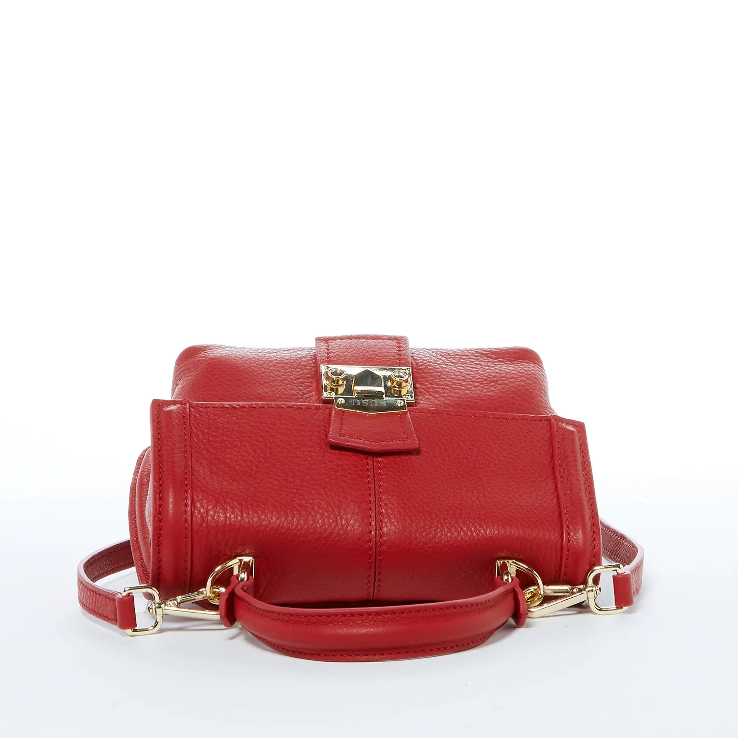 Linda Red Leather Backpack Purse