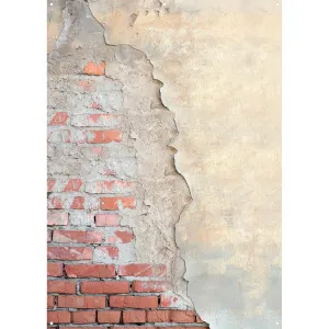 X-Drop Canvas Backdrop - Grunge Plaster Brick (5' x 7')