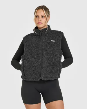 Zip Through Fleece Gilet | Washed Grey